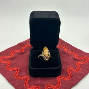 Retro Cocktail Ring set with Tiger-Eye Glass